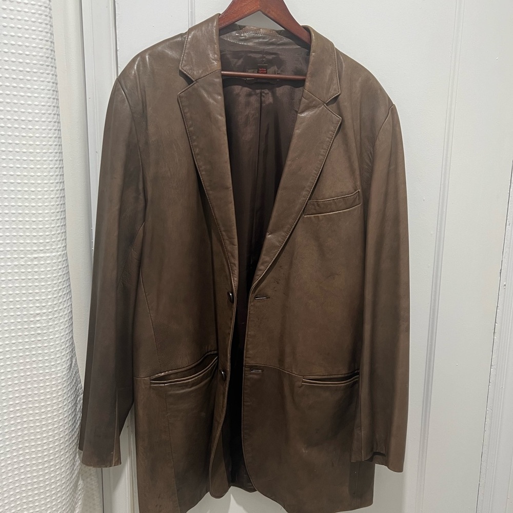 Danier Brown Leather Blazer